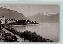 1820 Montreux - Les quais et la Dent du Midi Boote