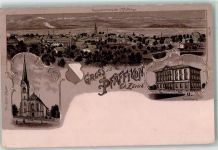 8330 Pfäffikon ZH Gebrauchsspuren Kirche Schule Lithographie