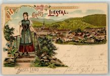 4410 Liestal 1899 Lithographie Tracht Baselland