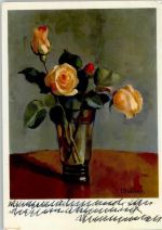 Emil Bodmer - Blumenvase mit Rosen Pro Infirmis Schweiz 1940