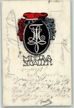 9000 St. Gallen S. Gallo Künstlerkarte Minerva sign