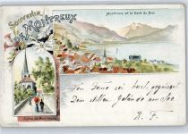 1820 Montreux - Künstlerkarte, Kirche, Teilansicht