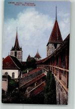 3280 Murten Morat Foto AK Stadtmauer