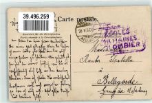 Colombier NE La Garde du Drapeau Ort lt. Stempel Militär Schweiz 1907 Gebrauchsspuren