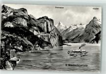 6440 Vierwaldstättersee - Raddampfer Tellsplatte Gotthardbahn Axenstrasse