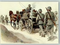 WK II sign Hugentobler - Fahrende Feldküche - sehr gute Erhaltung AK Militär Schweiz 1940 Künstlerkarte