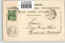 8596 Münsterlingen 1901 BOAKC Lithographie Bahnhof Kloster Kirche Pension Schelling Verlag Künzli Nr 69