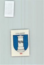 1223 Cologny - Vignette Wappen Kaffee Hag ca 1920-1940 Säule 1814
