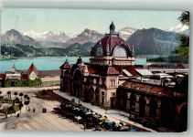 Luzern Lucerne Bahnhof Bahnhof Schweiz 1909 Foto AK