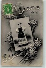 2926 Boncourt 1908 Gebrauchsspuren Wadtländer Trachtenmädchen Ort lt. Stempel