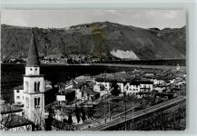 6816 Bissone - Blick auf Bissone m. Kirche u. Eisenbahnstrecke