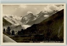 Morteratsch Foto AK Eisenbahn Berninabahn