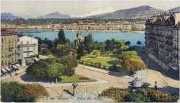 um 1910/20 - Genf, Schweiz, Place des Alpes, See,Jullien freres Phot. Editeurs AKU1