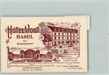4000 Basel Bâle KEINE AK Hotel Vogt beim Bundesbahnhof - Visitenkarte