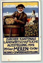 8706 Meilen 1912 Künstlerkarte Zürcher-Kantonale Landwirtschaftliche Ausstellung Bezirks-Gewerbeausstellung