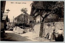 1806 St-Légier-La Chiésaz 1908 - Phototypie 1850 - Strassenbild, Wäsche waschen AK