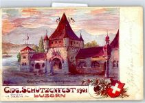 6000 Luzern Lucerne Künstlerkarte Schützenfest