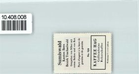 3454 Sumiswald - Vignette Wappen Kaffee Hag ca 1920-1940