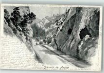 2740 Moutier 1898 Gebrauchsspuren sign. Huguenin Künstlerkarte