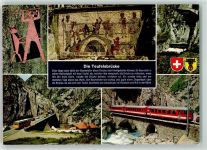Schöllenen - Die Teufelsbrücke Eisenbahn Gotthardstrasse