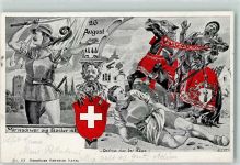 4000 Basel Bâle 1904 Gebrauchsspuren Edelmann Ritter auf Pferd