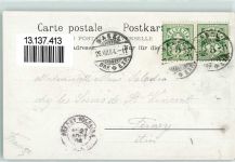 4000 Basel Bâle 1904 Gebrauchsspuren Edelmann Ritter auf Pferd