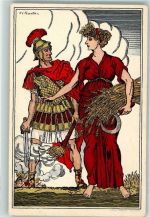 Bahnpost Ambulant 29.7.16 2655 Bundesfeier 1916 für die Notleidenden Wehrmänner sign. H.C. Fourtier Bundesfeier Ganzsachen Schweiz Künstlerkarte