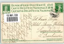 Bahnpost Ambulant 29.7.16 2655 Bundesfeier 1916 für die Notleidenden Wehrmänner sign. H.C. Fourtier Bundesfeier Ganzsachen Schweiz Künstlerkarte