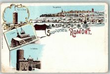 1680 Romont FR Gebrauchsspuren Tour a Boger L'Eglise Le Chateau Winterlithographie