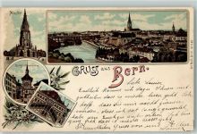 3000 Bern Berne 1898 Lithographie Münster Zeitglockenturm Rathaus