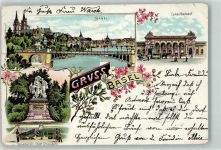 4000 Basel Bâle 1901 Gebrauchsspuren Bahnhof Strassburger Denkmal