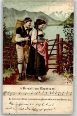 3600 Thun 1905 Lieder AK Lied s´Vreneli am Thunersee