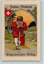 Jeune Federal - Eidg. Bettag AK Motiv Schweiz Lithographie