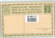 4000 Basel Bâle Ganzsache sieg. Wiefel Bundesfeier 1913