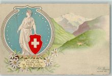 1260 Nyon 1901 Prägedruck Helvetia Wappen Ort lt. Stempel