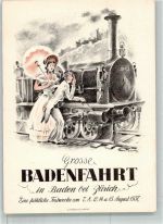 5400 Baden 1937 Sonderstempel Eisenbahn Badenfahrt Festpostkarte