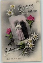 Bär Edelweiss Tracht Schweiz 1906
