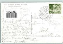 3906 Saas-Fee - Hotel Pension Allalin mit Fletschhorn und Laquinhorn