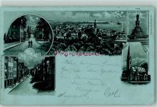 9400 Rorschach 1898 Gebrauchsspuren Mariabergstrasse Hauptstrasse St. Jacobs-Brunnen Jugendkirche Lithographie Mondschein