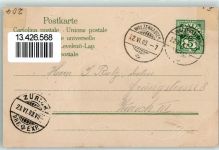 9428 Walzenhausen 1903 Gebrauchsspuren Prägedruck Kirche Hotel Rheinburg Fahne Edelweiss