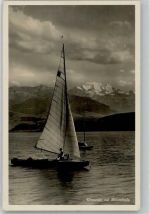 3655 Sigriswil 1929 Foto AK Thunersee Segelboot Ort lt. Stempel