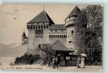 Chillon Chateau 1908 Gebrauchsspuren Eingang zum Schloss