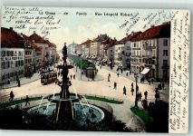 2300 La Chaux-de-Fonds 1906 - Rue Leopold Robert Brunnen Tram