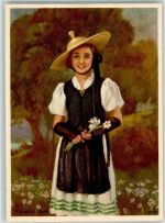 Künstlerkarte sign. Jarrenscheen Costumes Suisse