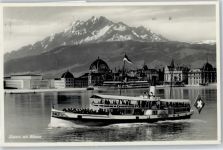 6000 Luzern Lucerne - Dampfer, Teilansicht, Pilatus