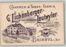 5712 Beinwil am See BOAKC Fabrik Zigarren und Tabak Eichenberger Eisenbahn Lithographie