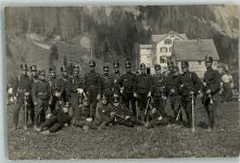9000 St. Gallen S. Gallo 1913 Foto AK Langgass Uniform Gruppenbild Ort lt. Stempel