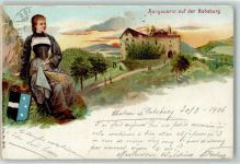 5245 Habsburg 1906 - Aargauer Trachtenfrau auf der Habsburg