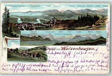 9428 Walzenhausen 1901 Lithographie Panorama von der Meldegg Lachen