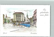 8000 Zürich Künstlerkarte Paradeplatz